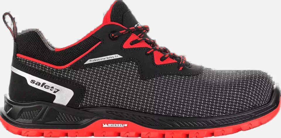 VM Footwear 8185-S3ESD, MILWAUKEE Safety Low Shoes, S3, Black/Red, image 3, gallery thumbnail