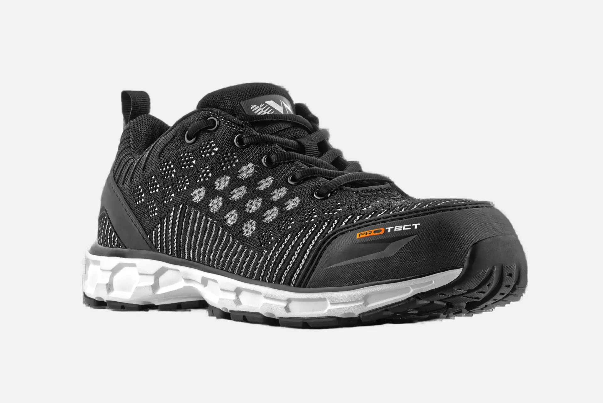 VM Footwear 6345-S1P, MONTGOMERY Safety Low Shoes, S1P, Black/White, image 1