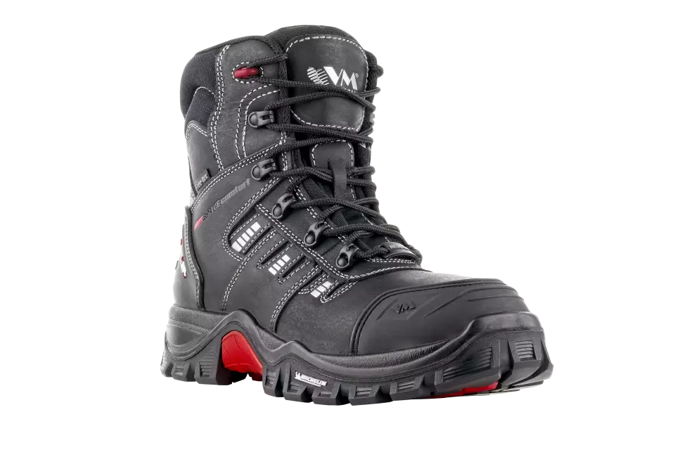 VM Footwear 7190-O2, PORTLAND Occupational Boots, O2, Black/Red