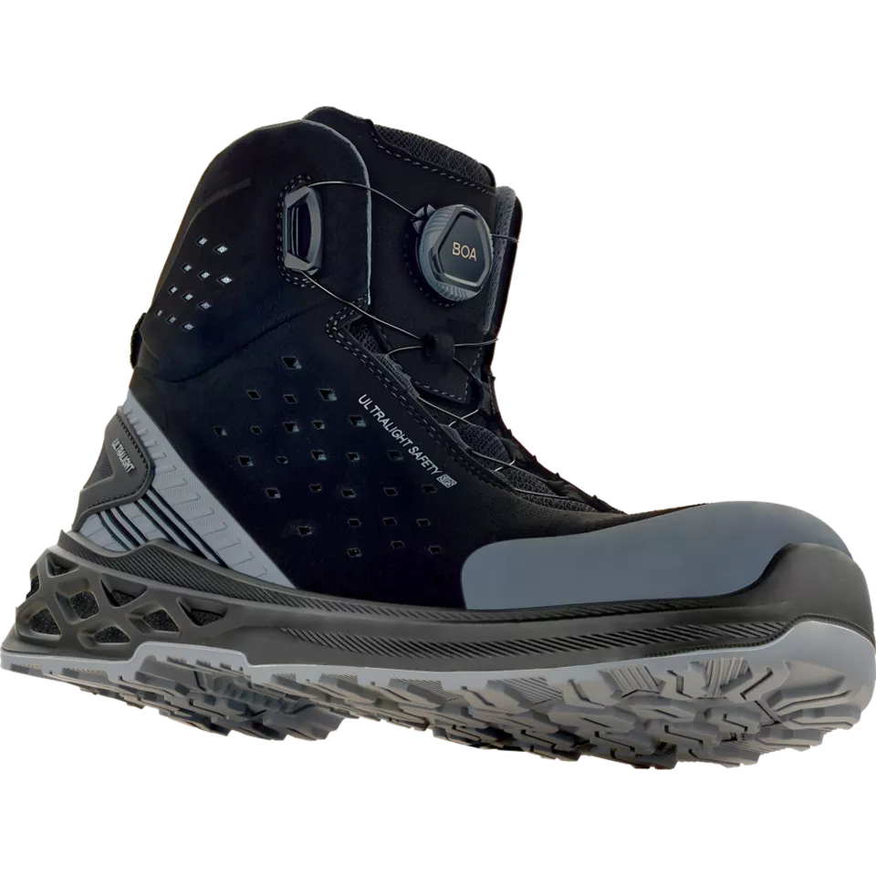 VM Footwear 3660-S1PSBOA, BERLIN Mid BOA Safety Shoes S1P ESD, Black, image 4, gallery thumbnail