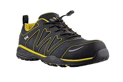 4345-S1, VM Footwear NASHVILLE Safety Low Shoes, S1, Black/Yellow