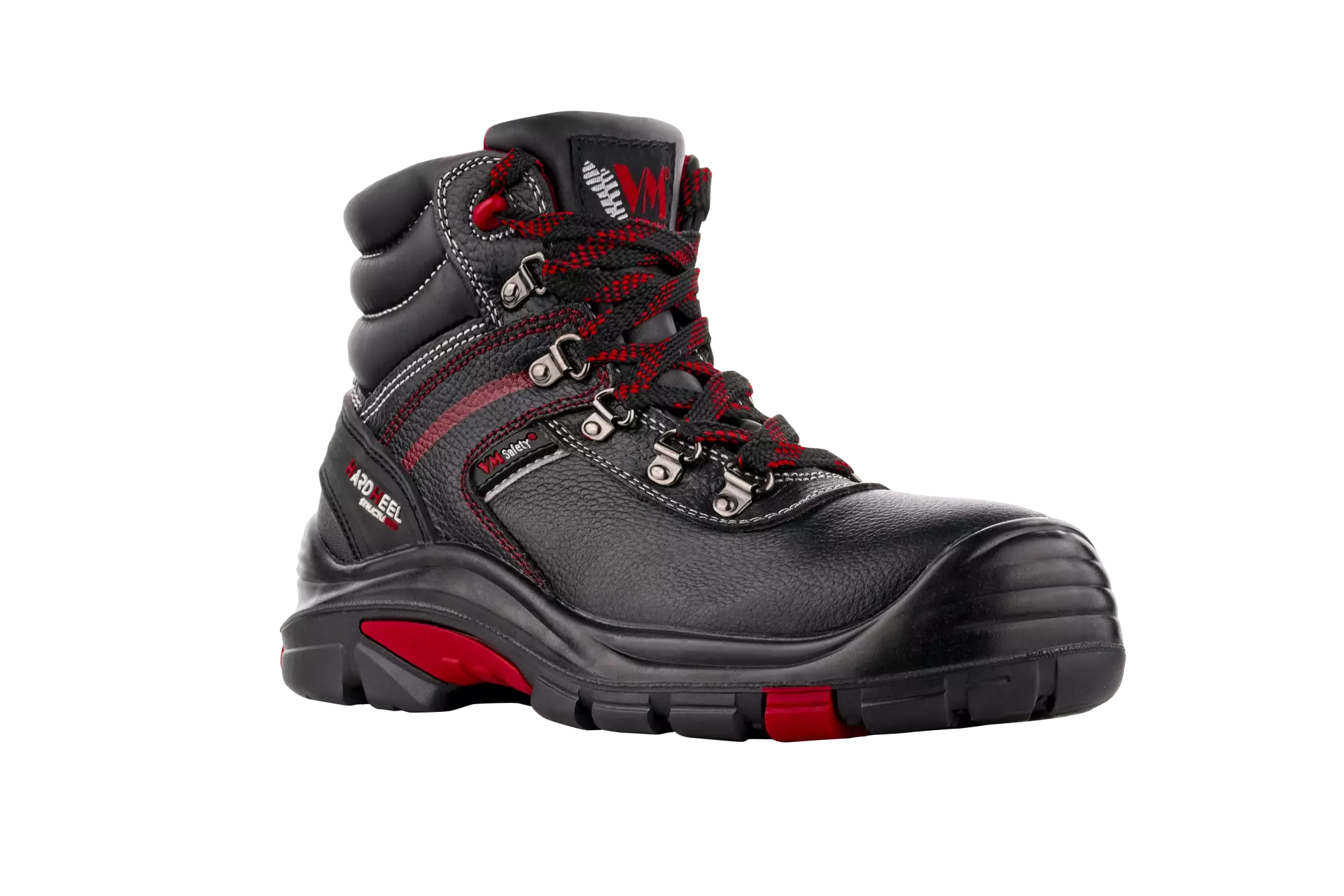 VM Footwear 5070-O2, NORWICH Occupational Ankle Shoes, O2, Black/Red