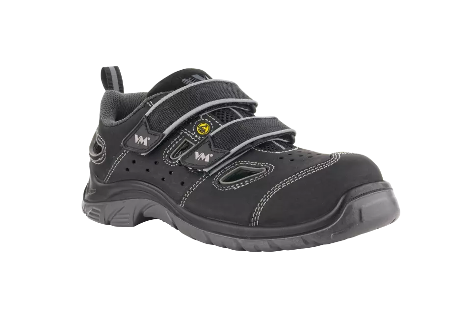 VM Footwear 2225-S1ESD, LYON Safety Sandals, S1, Black/Gray, image 1, gallery thumbnail