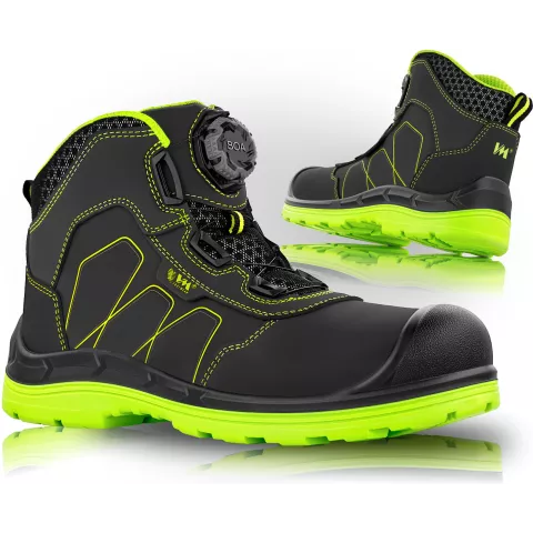  2650-S3LBOA, VM Footwear GROSSETO BOA Sicherheitsstiefel S3L, Schwarz/Grün