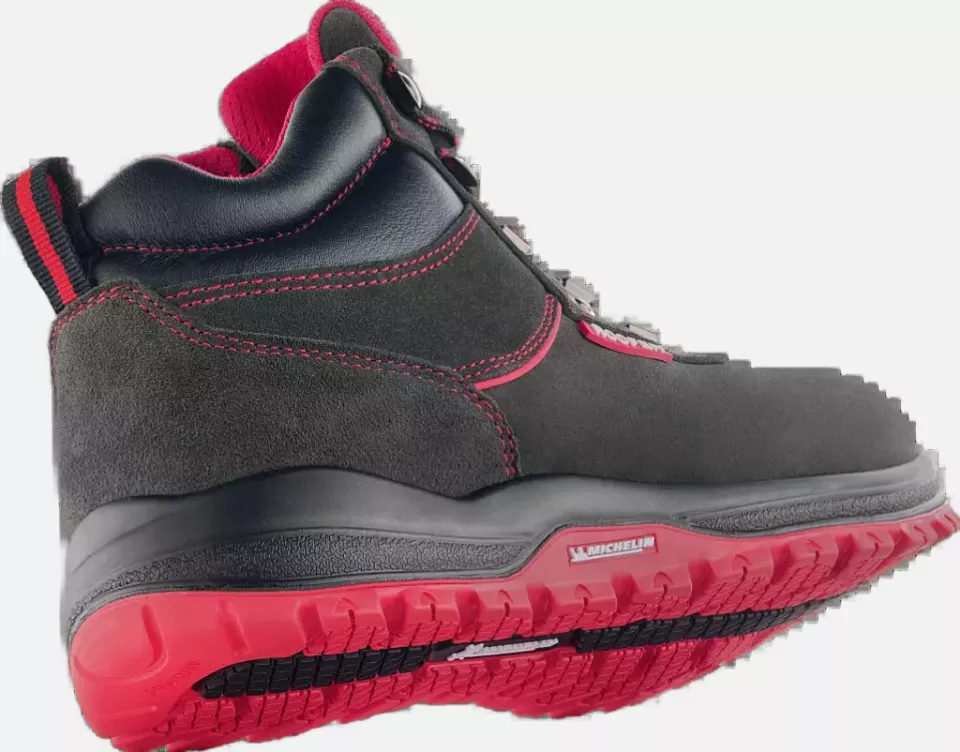 VM Footwear 8190-O1PL, BONN ROOFER Safety Ankle Shoes, O1, Black/Red, image 2, gallery thumbnail