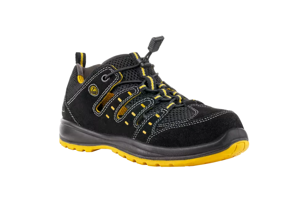 VM Footwear 2115-O1ESD, MEMPHIS Occupational Sandals, O1, Black/Yellow, image 1, gallery thumbnail