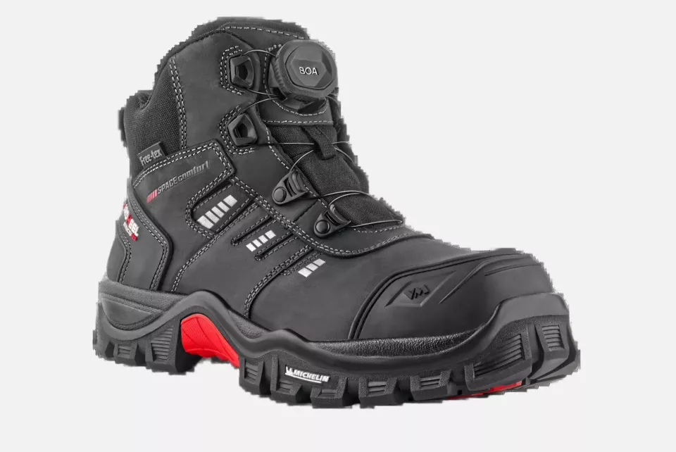 VM Footwear 7130-S3, BUFFALO Safety Ankle Shoes, S3, Black/Red, image 1, gallery thumbnail