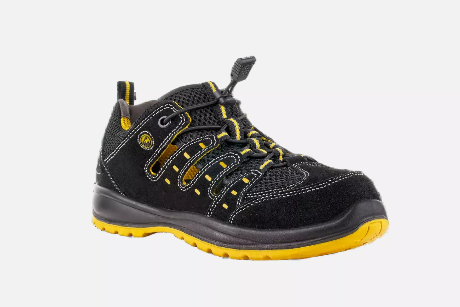 VM Footwear 2115-O1ESD, MEMPHIS Occupational Sandals, O1, Black/Yellow, image 1