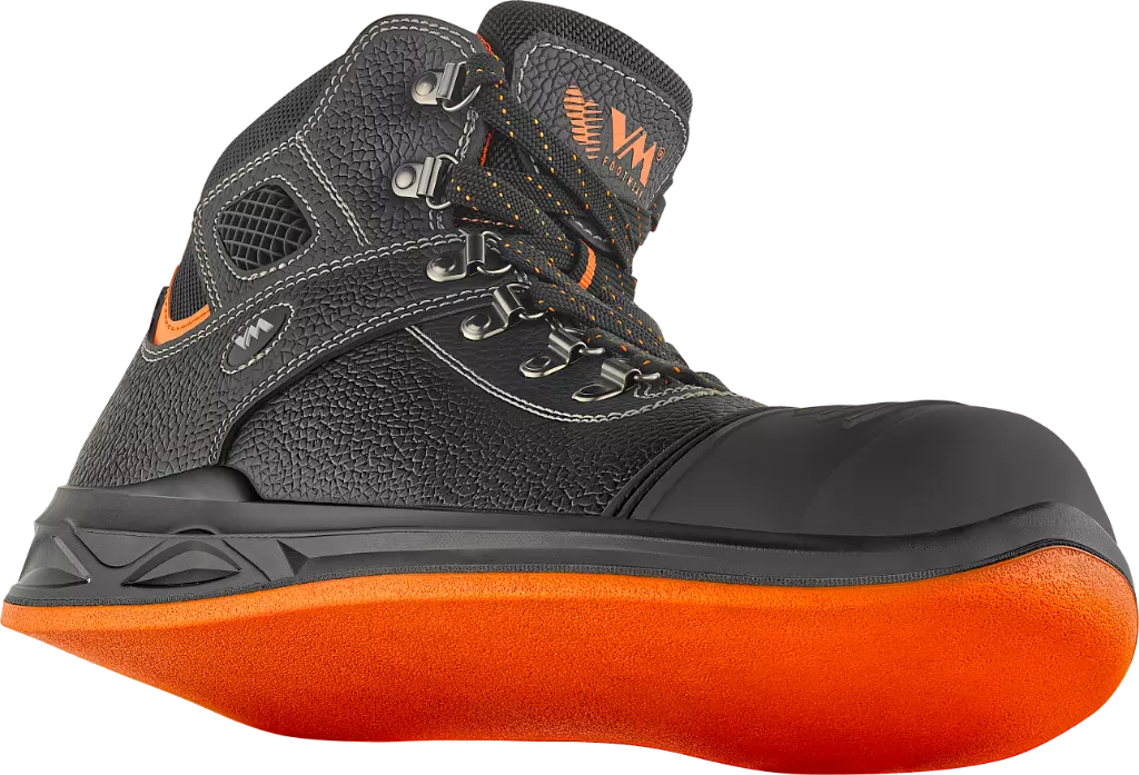 VM Footwear 5290-S2PL, HAMBURG ASPHALT Safety Ankle Shoes, SB, Black/Orange, image 2
