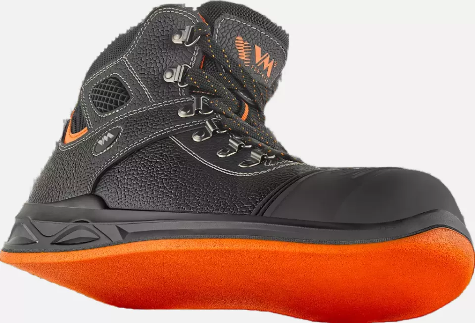 VM Footwear 5290-S2PL, HAMBURG ASPHALT Safety Ankle Shoes, SB, Black/Orange, image 2, gallery thumbnail