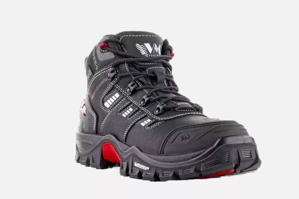 VM Footwear 7130-O2, BUFFALO Berufsknöchelschuhe, O2, Schwarz/Rot, image 1, gallery thumbnail