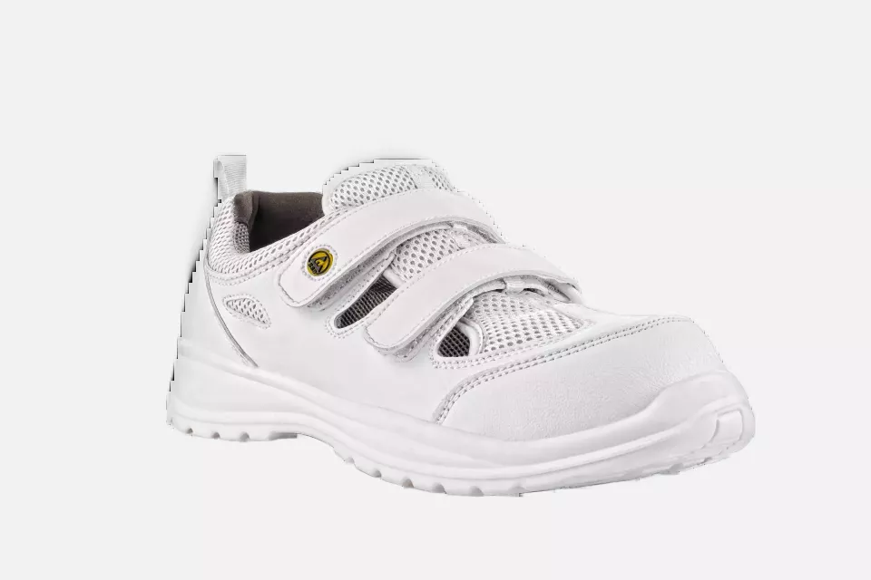 VM Footwear 2105-S1ESD, MONTREAL Safety Sandals, S1, White/Grey, image 1, gallery thumbnail