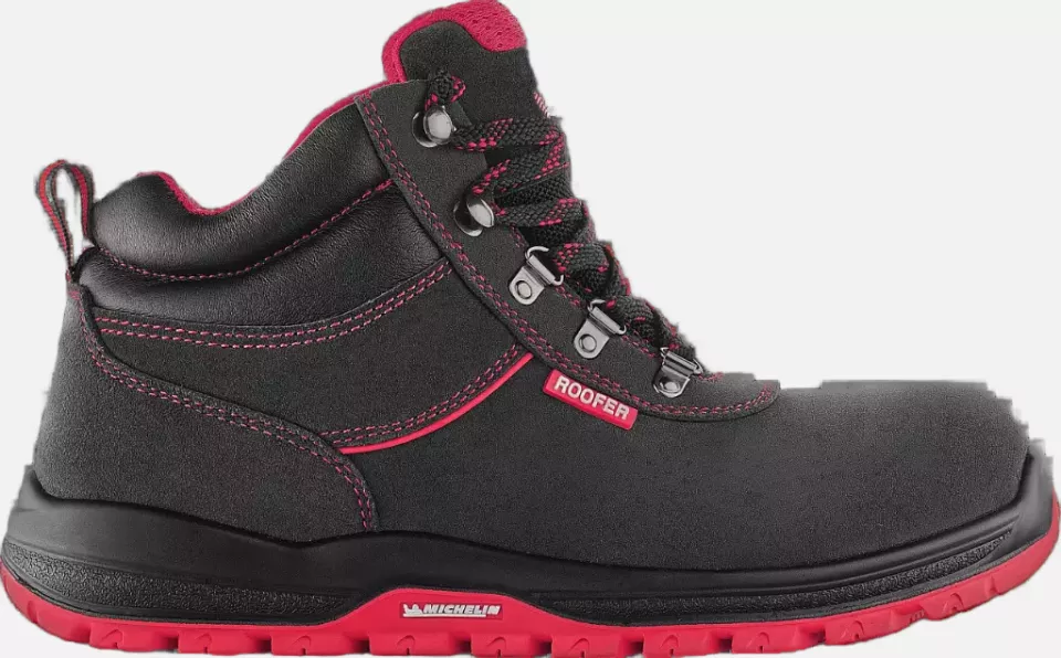VM Footwear 8190-O1PL, BONN ROOFER Safety Ankle Shoes, O1, Black/Red, image 4, gallery thumbnail
