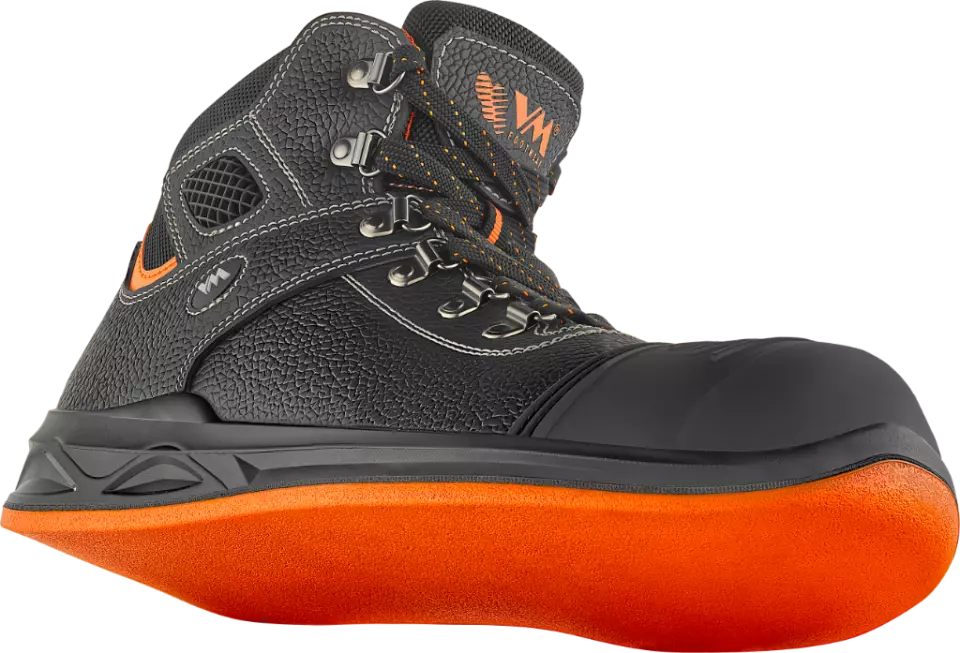VM Footwear 5290-S2PL, HAMBURG ASPHALT Safety Ankle Shoes, SB, Black/Orange, image 2, gallery thumbnail