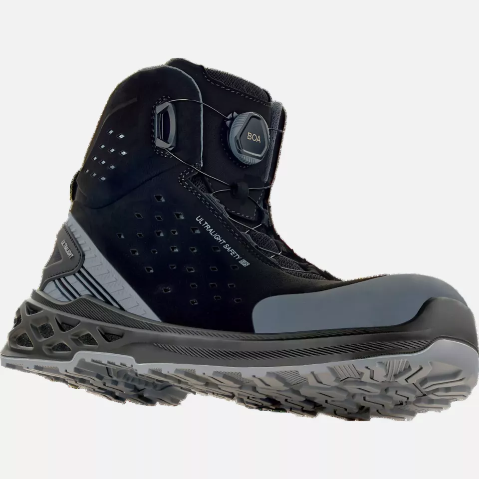 VM Footwear 3660-S1PSBOA, BERLIN Mid BOA Safety Shoes S1P ESD, Black, image 4, gallery thumbnail