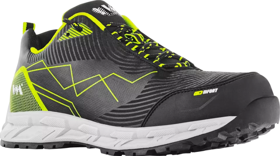 VM Footwear 4785-S1P, MALLORCA Safety Low Shoes, S1P, Black/Lime, image 1, gallery thumbnail