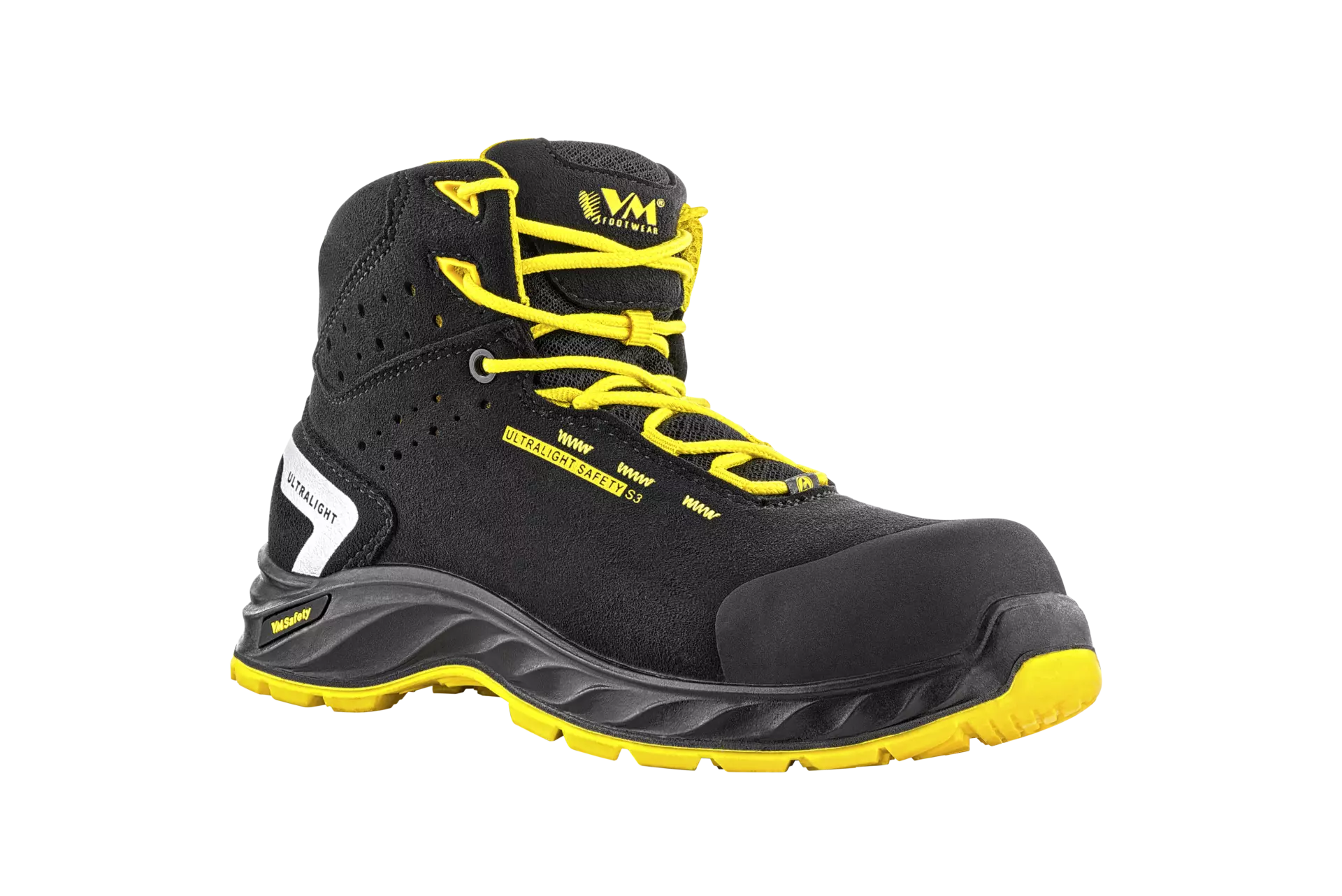 VM Footwear 2290-S3LESD, WISCONSIN Sicherheitsschnürstiefel S3, Schwarz/Gelb, image 1