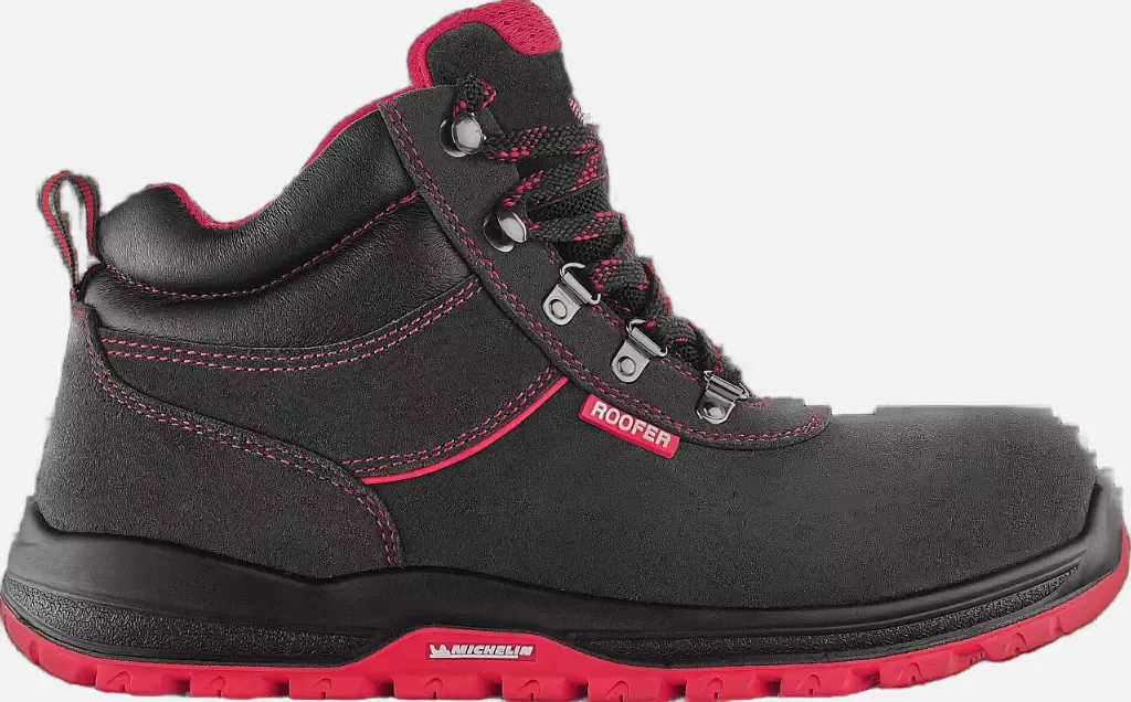 VM Footwear 8190-O1PL, BONN ROOFER Safety Ankle Shoes, O1, Black/Red, image 4