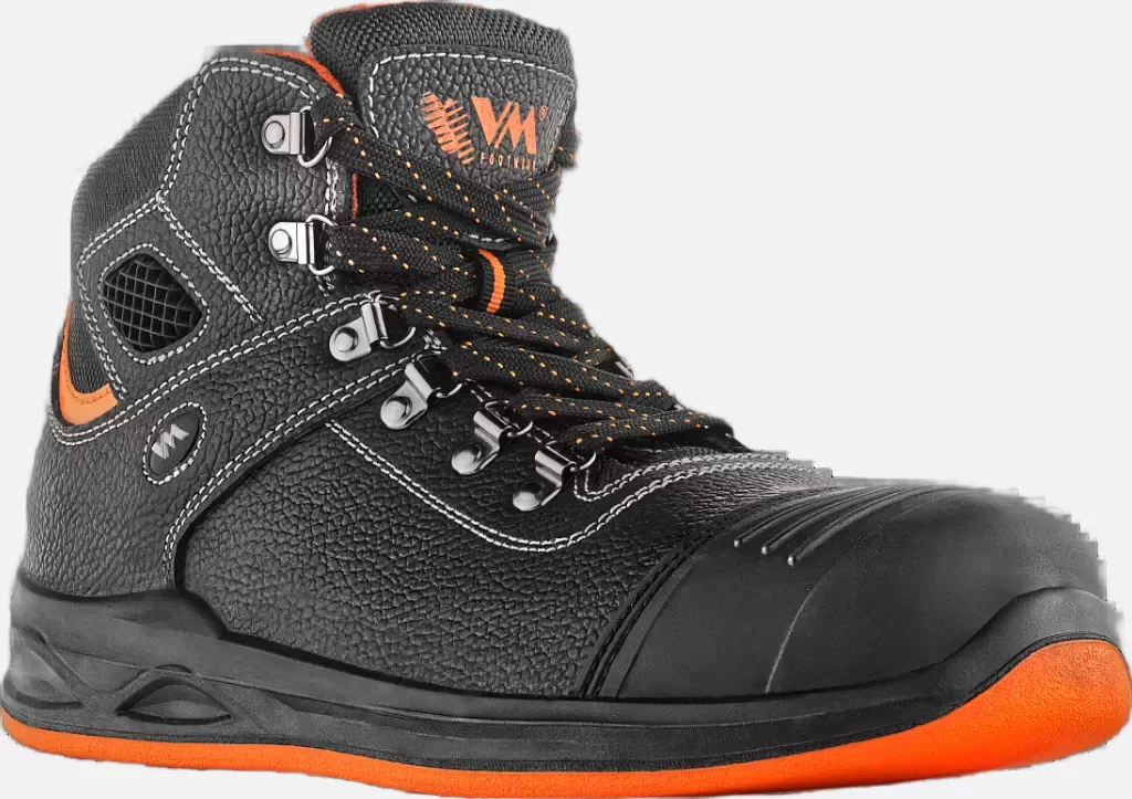 VM Footwear 5290-S2PL, HAMBURG ASPHALT Safety Ankle Shoes, SB, Black/Orange, image 1
