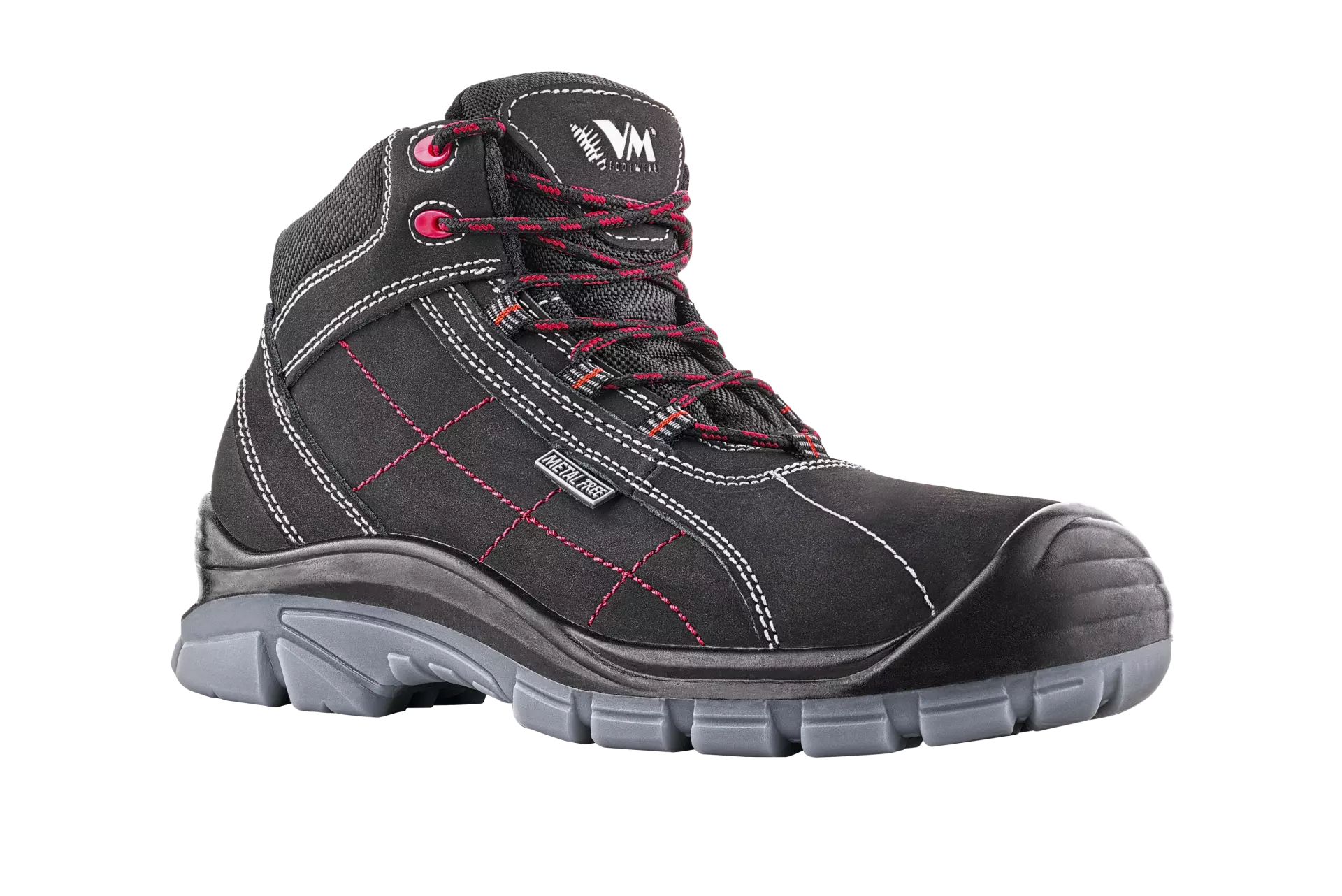 VM Footwear 5130-S3, OXFORD Safety Ankle Shoes, S3, Black/Gray