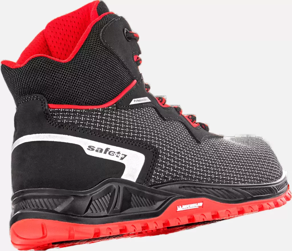 VM Footwear 8180-S3ESD, SACRAMENTO Safety Ankle Shoes, S3, Black/Red, image 2
