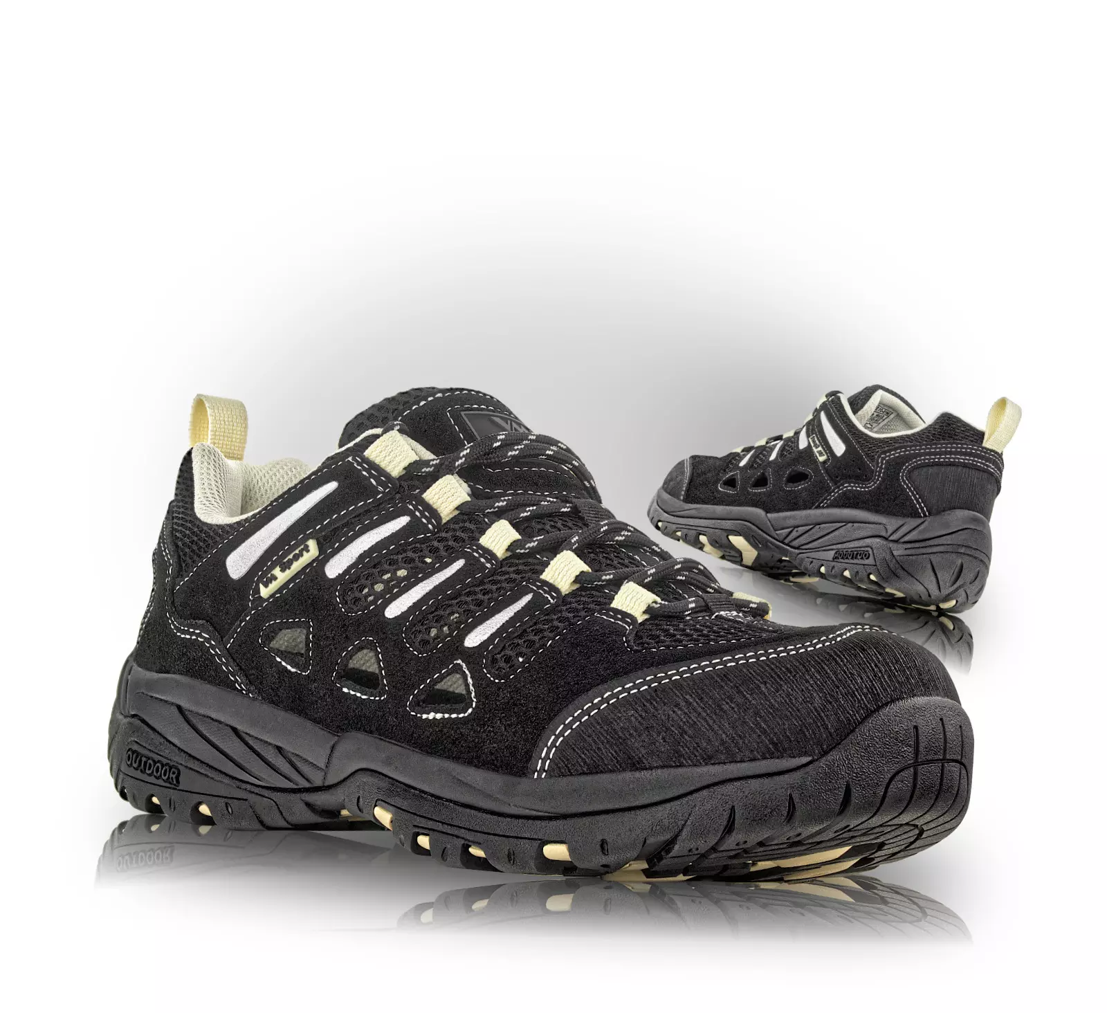 VM Footwear 4415-OB, BRASILIA Berufshalbschuhe, OB, Schwarz/Beige, image 1