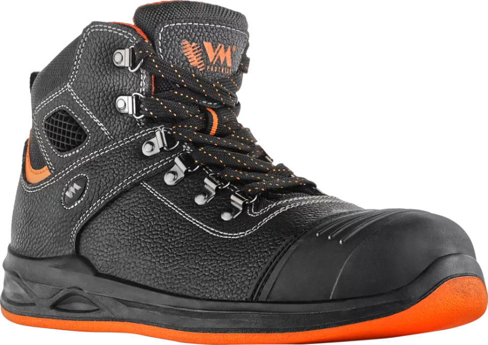 VM Footwear 5290-S2PL, HAMBURG ASPHALT Safety Ankle Shoes, SB, Black/Orange, image 1, gallery thumbnail