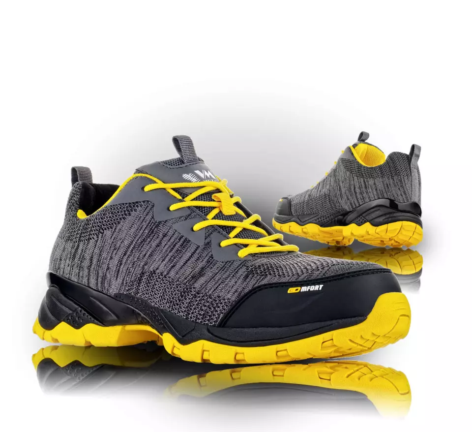 VM Footwear 4735-S1P, GEORGIA Safety Low Shoes, S1P, Gray/Yellow, image 1, gallery thumbnail