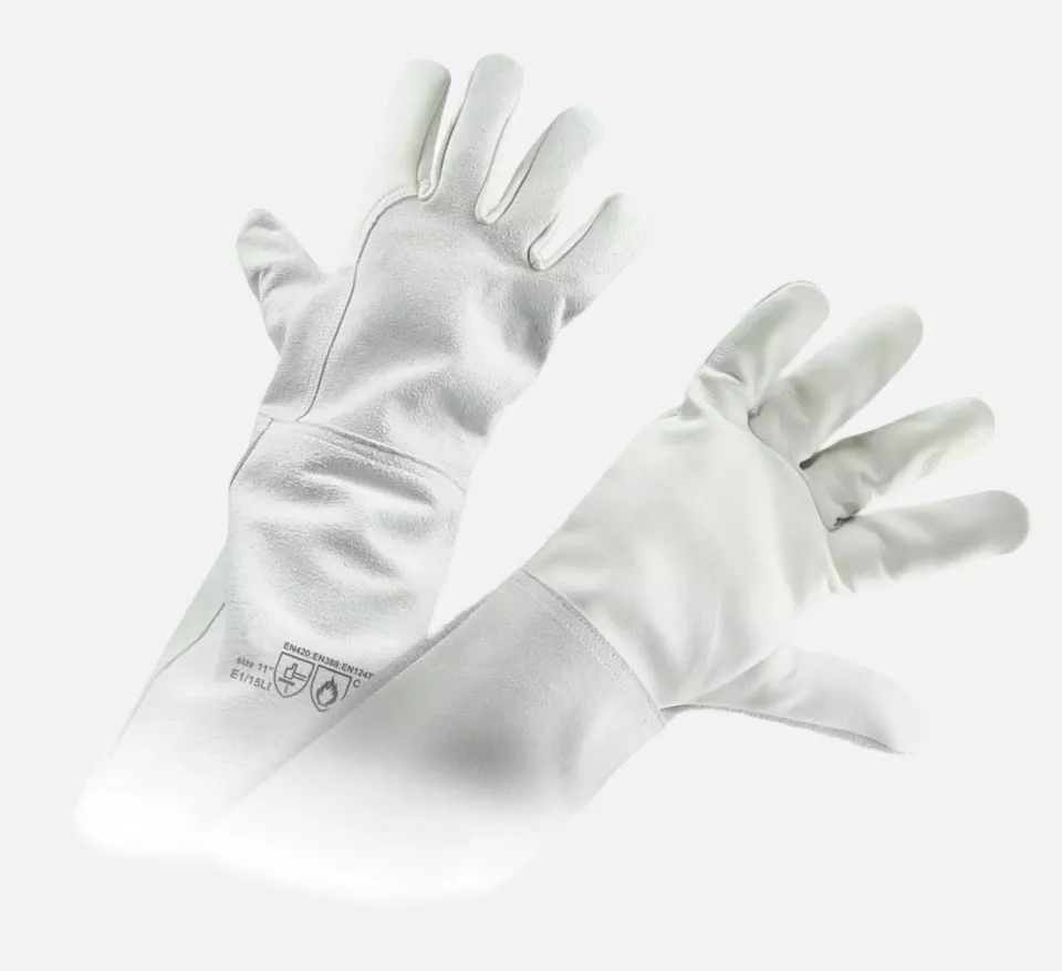 VM Footwear E1-15LI-11, Protective Welding Gloves, Size 11, image 1, gallery thumbnail