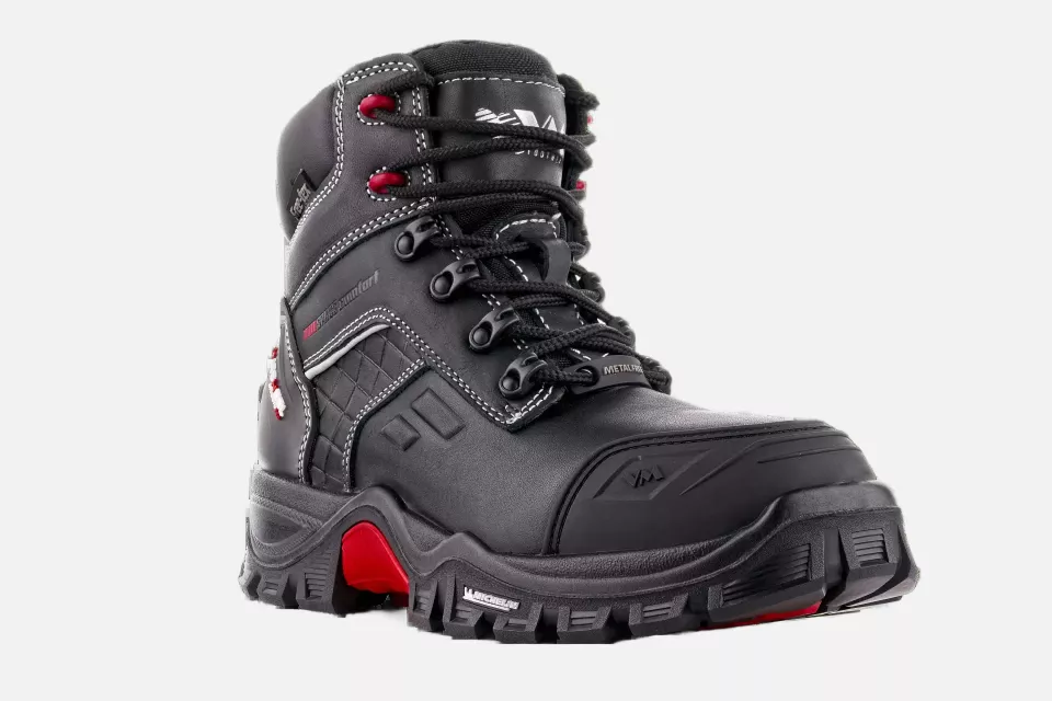 VM Footwear 7140-S3, ROCKFORD Safety Ankle Shoes, S3, Black/Red, image 1, gallery thumbnail