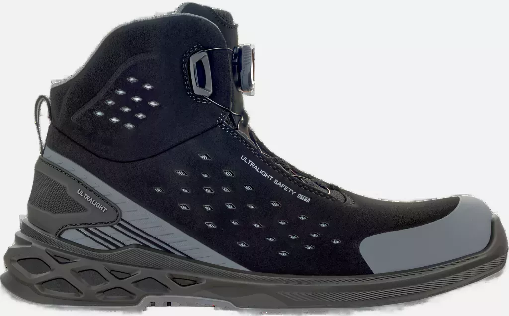 VM Footwear 3660-S1PSBOA, BERLIN Mid BOA Safety Shoes S1P ESD, Black, image 5