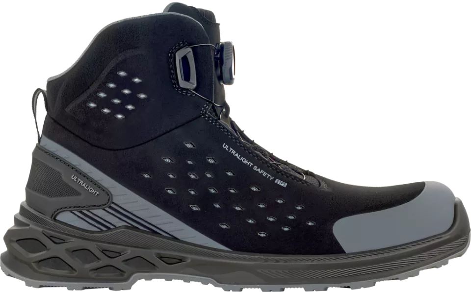 VM Footwear 3660-S1PSBOA, BERLIN Mid BOA Safety Shoes S1P ESD, Black, image 5, gallery thumbnail