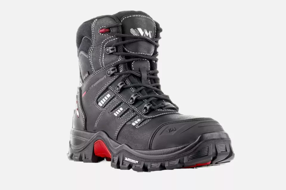 VM Footwear 7190-S3, PORTLAND Safety Boots, S3, Black/Red, image 1, gallery thumbnail