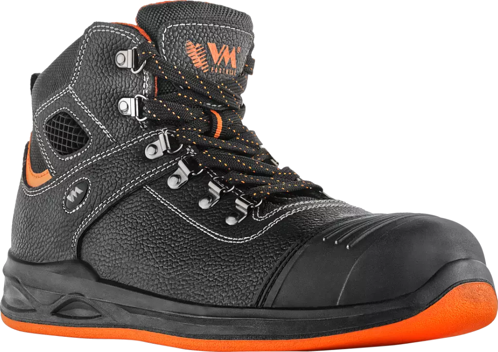 VM Footwear 5290-S2PL, HAMBURG ASPHALT Safety Ankle Shoes, SB, Black/Orange, image 1