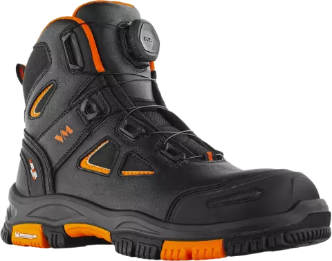 6420-S3, VM Footwear HARTFORD Safety Ankle Shoes, S3, Black/Orange