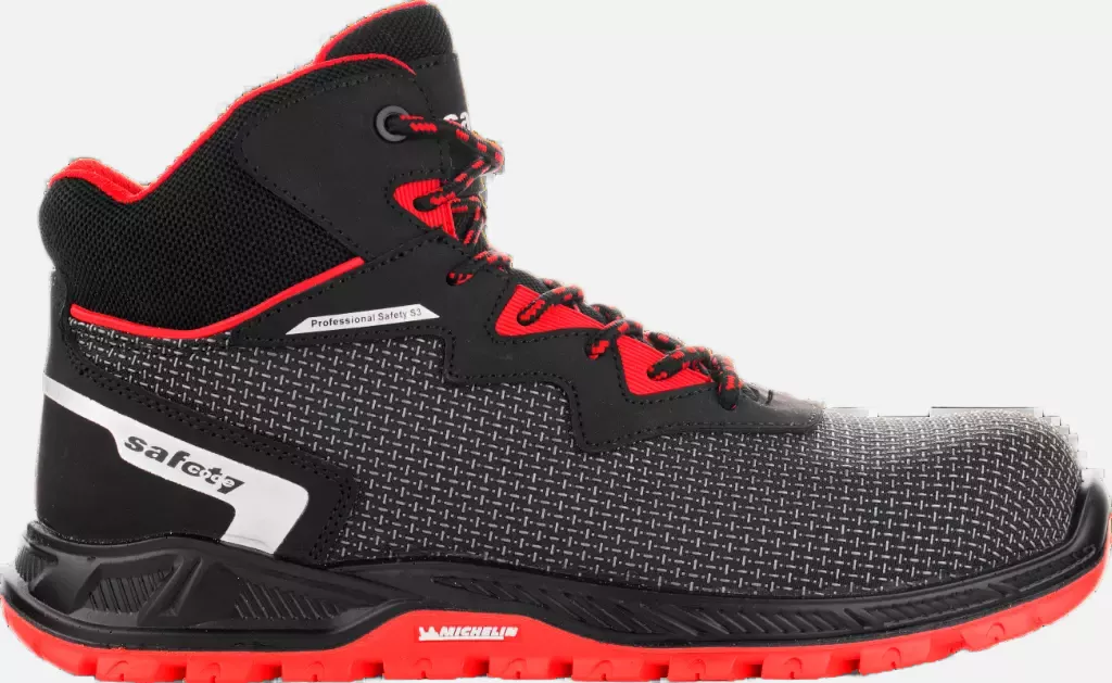 VM Footwear 8180-S3ESD, SACRAMENTO Safety Ankle Shoes, S3, Black/Red, image 3