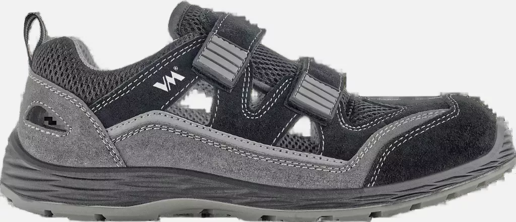 VM Footwear 2025-S1PLESD, LIVORNO Safety Sandals, S1P, Black/Gray, image 3