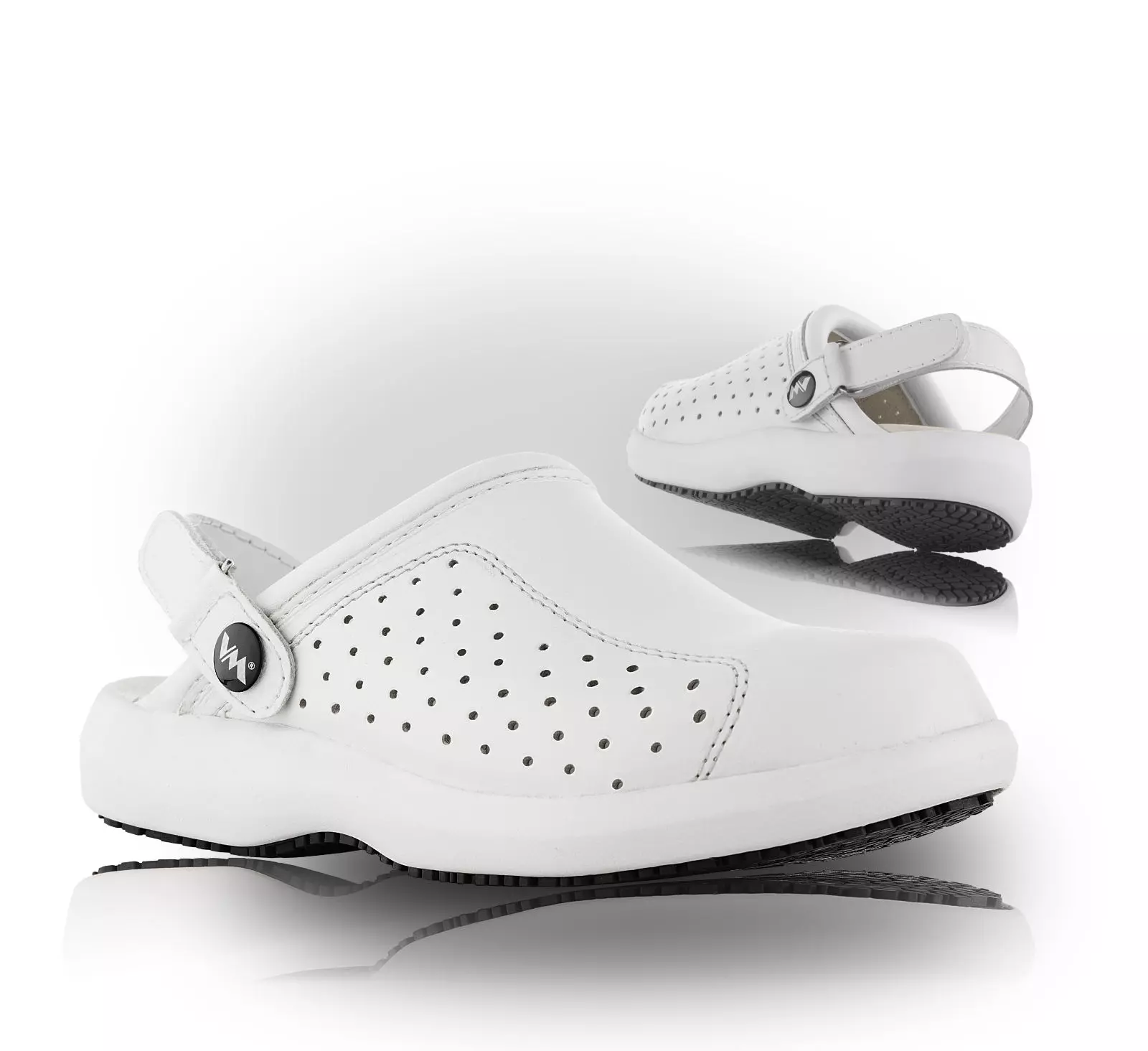 VM Footwear 3995-OB, LINZ Occupational Sandals, OB, White/Black, image 1