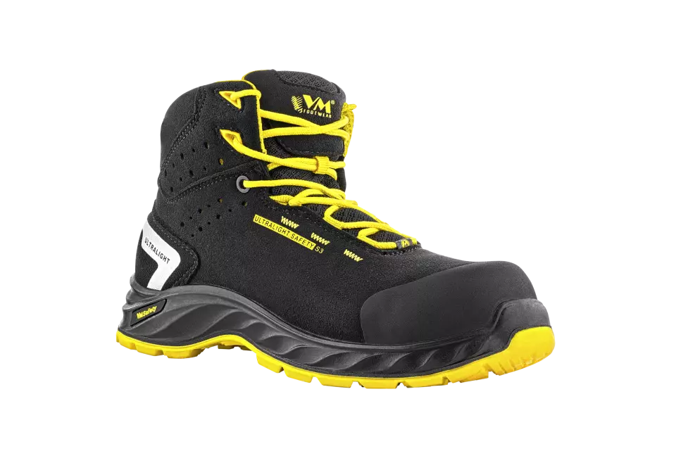 VM Footwear 2290-S3LESD, WISCONSIN Sicherheitsschnürstiefel S3, Schwarz/Gelb, image 1, gallery thumbnail