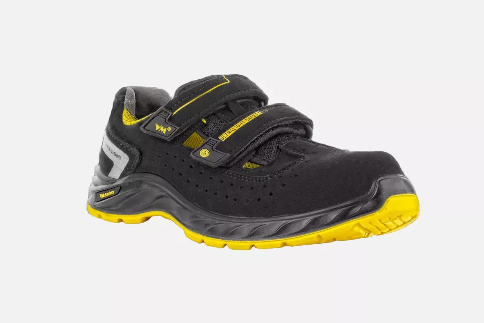 VM Footwear 2275-S1PLESD, EDMONTON Safety Sandals, S1P, Black/Yellow, image 1, gallery thumbnail