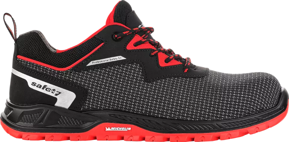 VM Footwear 8185-S3ESD, MILWAUKEE Safety Low Shoes, S3, Black/Red, image 3, gallery thumbnail