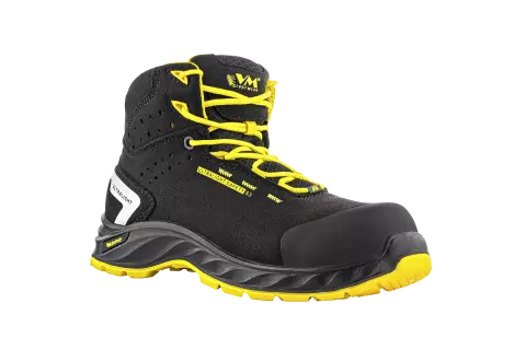 2290-S3LESD, VM Footwear WISCONSIN Safety Ankle Shoes, S3, Black/Yellow