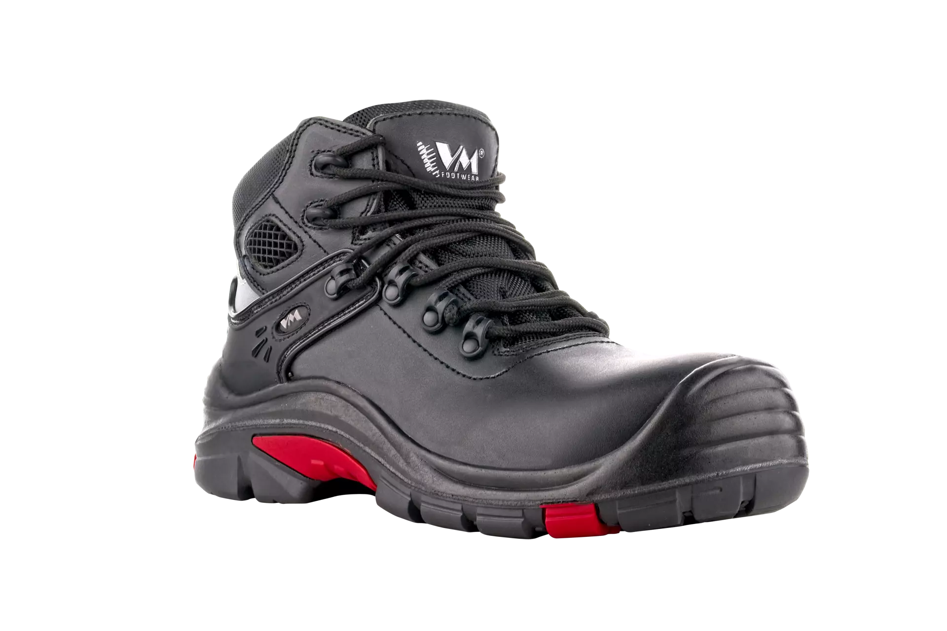 VM Footwear 5430-S3, DALLAS Safety Ankle Shoes, S3, Black/Red