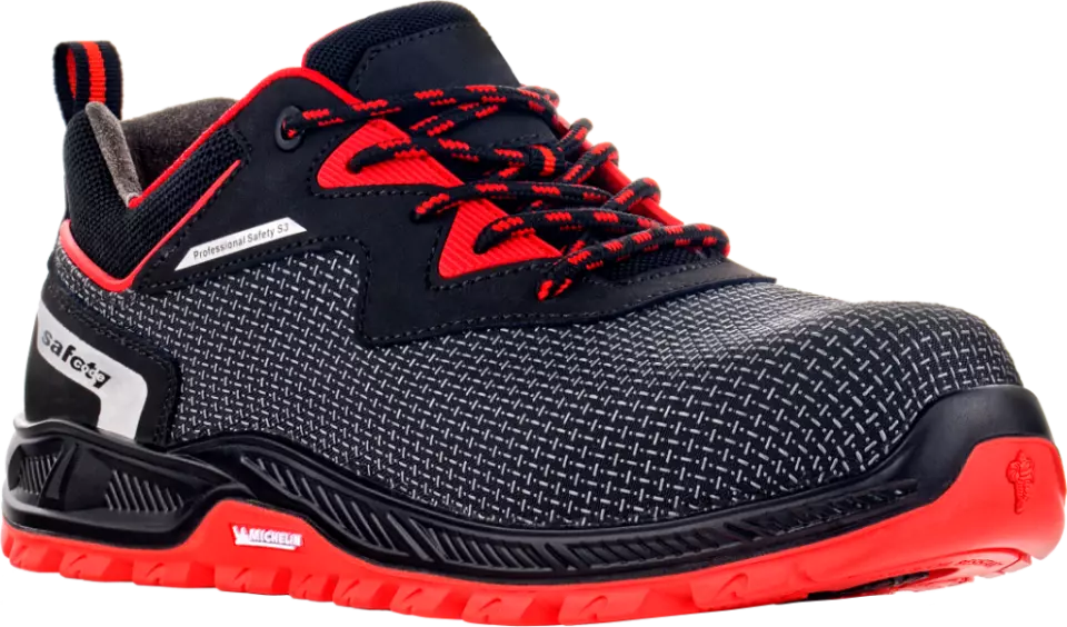 VM Footwear 8185-S3ESD, MILWAUKEE Safety Low Shoes, S3, Black/Red, image 1, gallery thumbnail