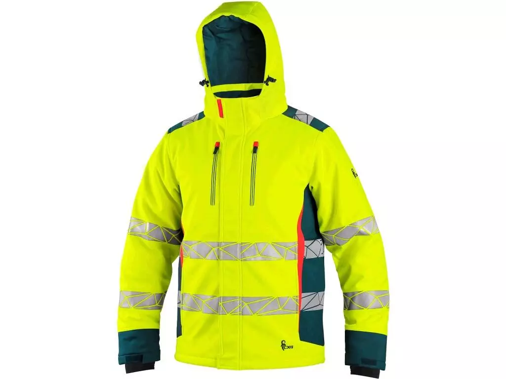 CXS 1110-105-180-00, Bedford Winter Herren Warnschutz-Softshell-Jacke, Gelb/Petrol, image 1