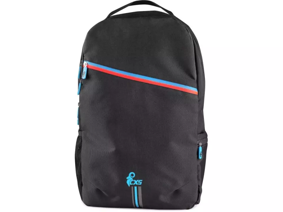 CXS 6110-112-800-00, Leonis Backpack, Black with Blue/Red Accessories, image 3, gallery thumbnail