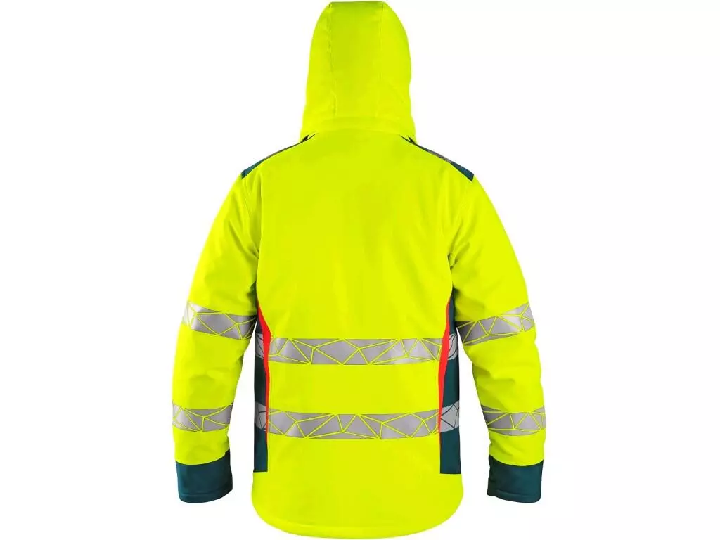 CXS 1110-105-180-00, Bedford Winter Herren Warnschutz-Softshell-Jacke, Gelb/Petrol, image 2