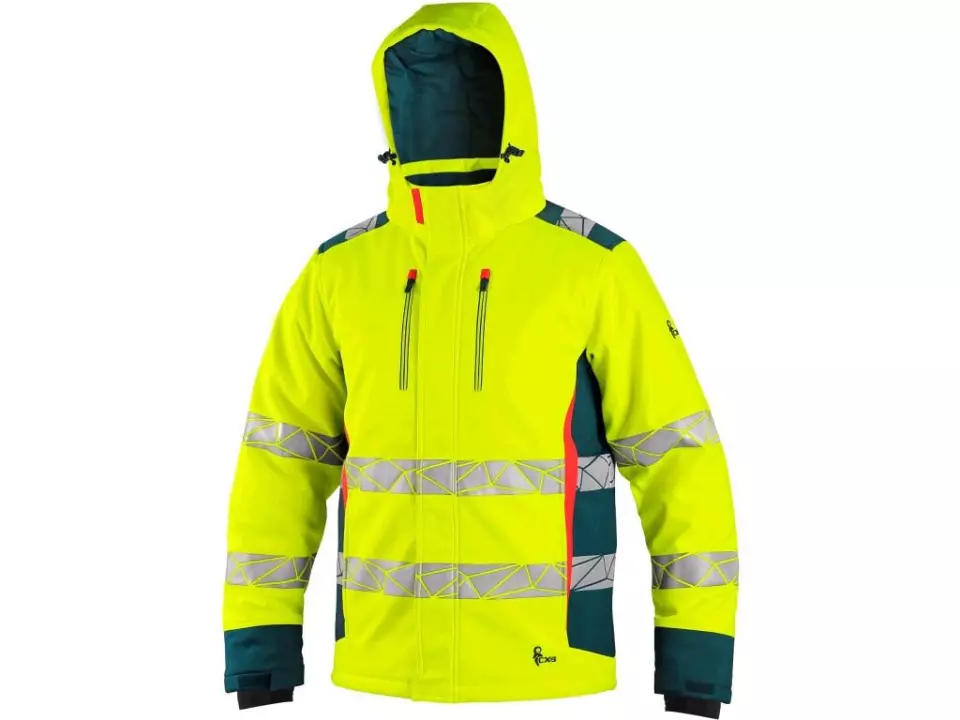 CXS 1110-105-180-00, Bedford Winter Herren Warnschutz-Softshell-Jacke, Gelb/Petrol, image 1, gallery thumbnail