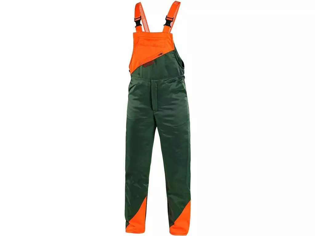 CXS 1120-008-503-00, Lesník Herren Schnittschutz-Latzhose, Grün/Orange, image 1
