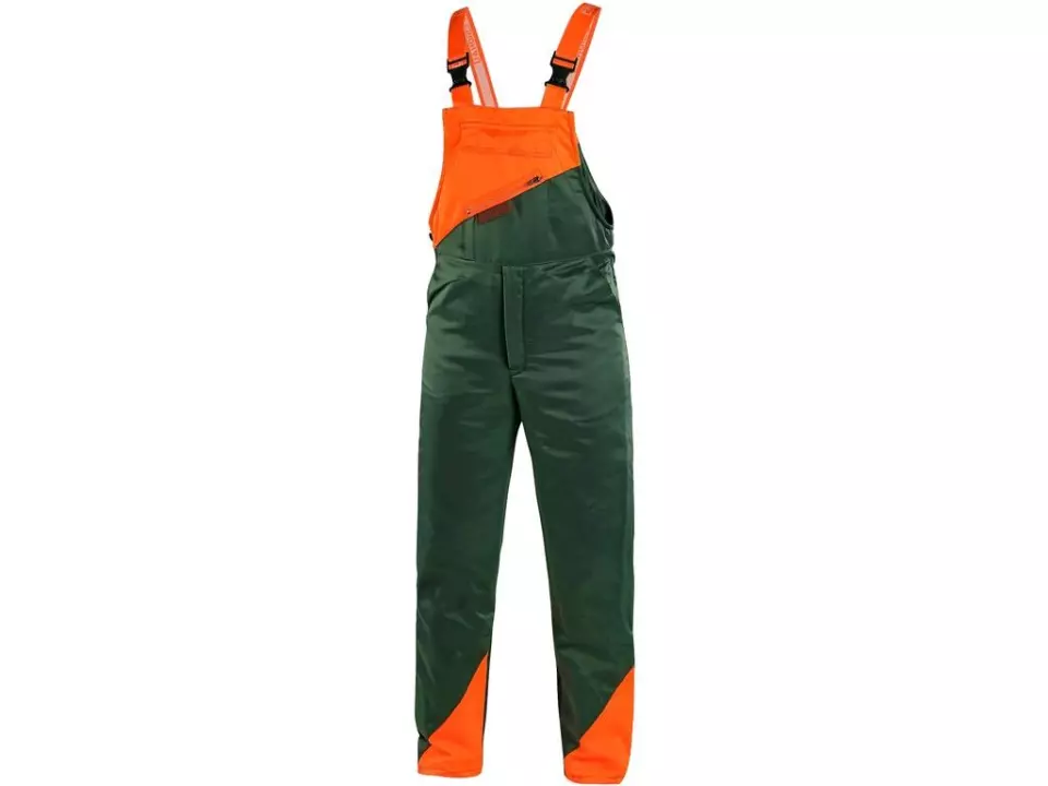 CXS 1120-008-503-00, Lesník Herren Schnittschutz-Latzhose, Grün/Orange, image 1, gallery thumbnail